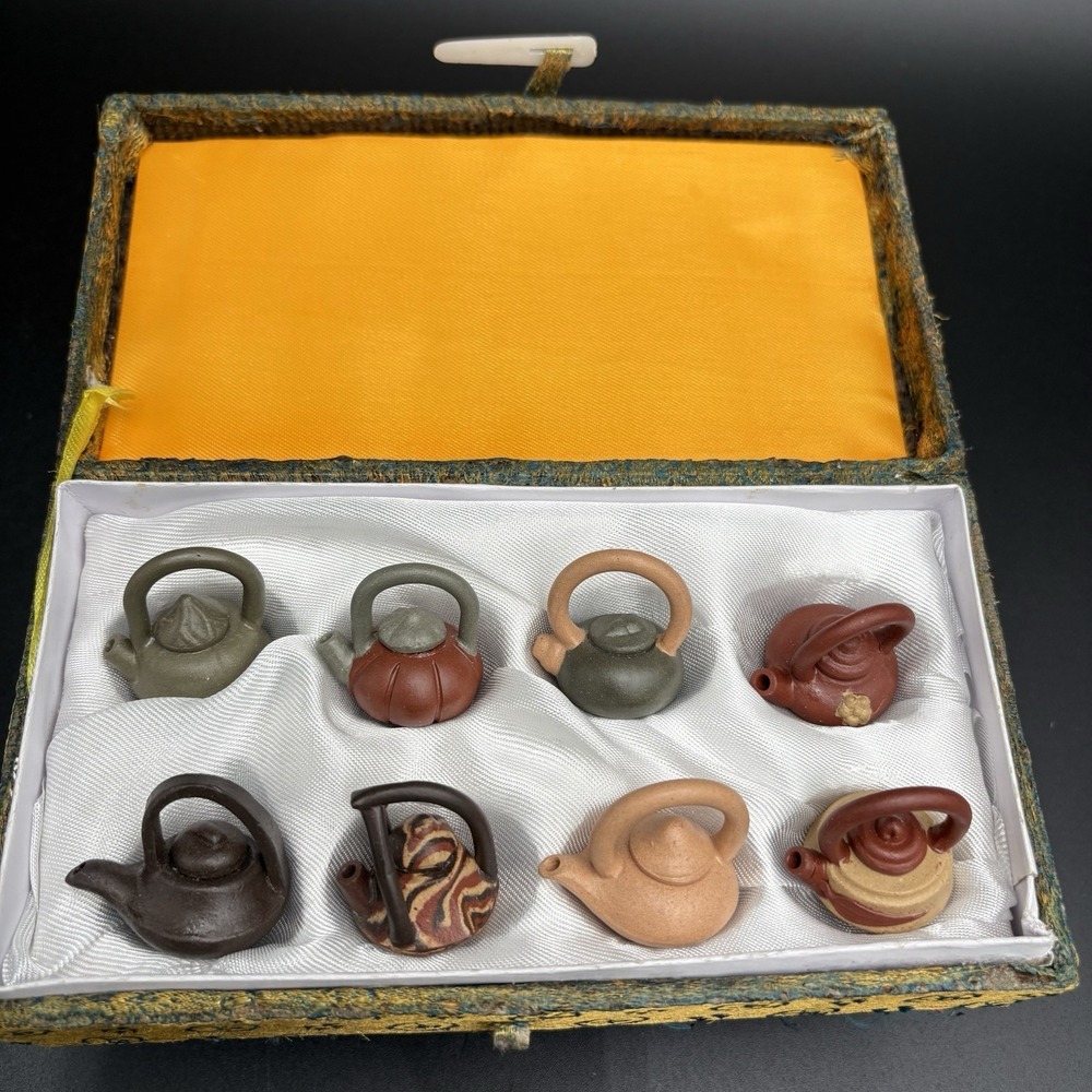 Vintage Chinese Yixing Zisha Miniature Clay Teapot Sample Collection